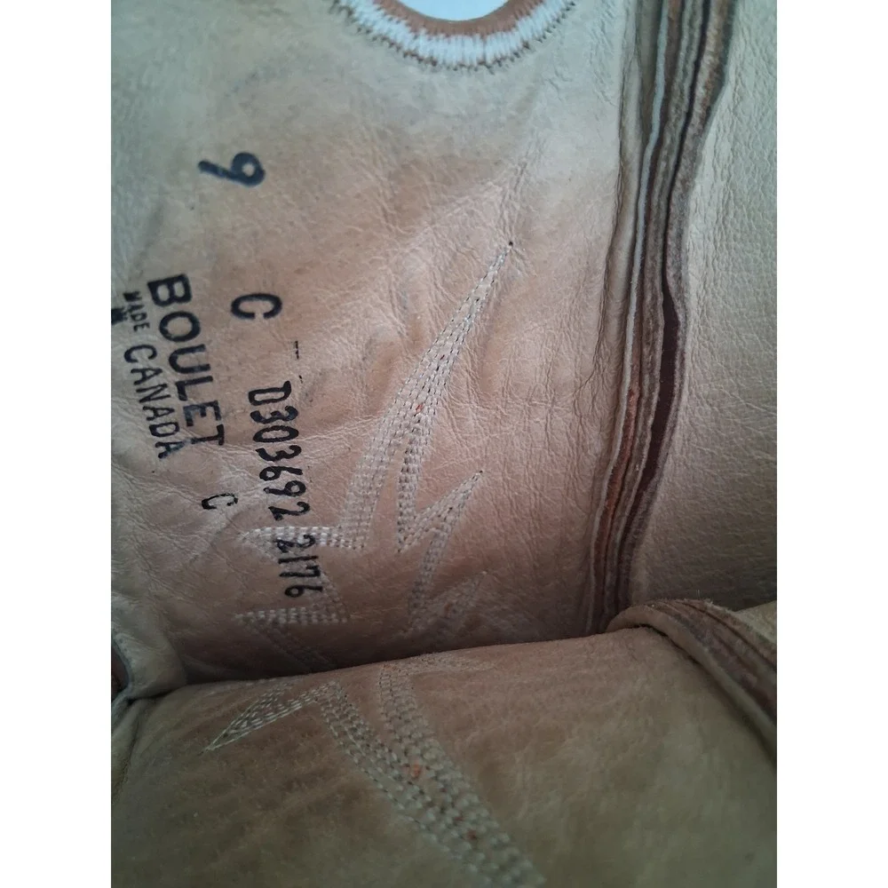 Boulet Canada Mens size‎ 9 Western Leather Cowboy Country Farm Barn Rodeo Boots